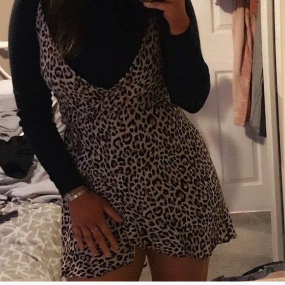 🌼 ASOS Bershka Leopard Print Wrap Front Mini Dress, S - Picture 6 of 15